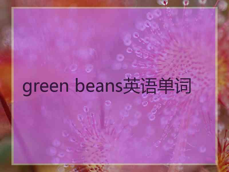 green beans英语单词