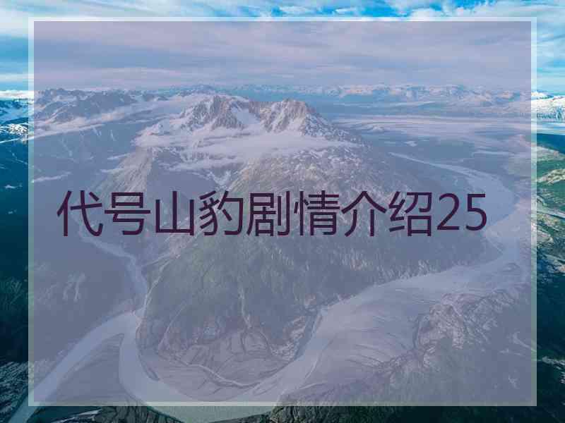 代号山豹剧情介绍25