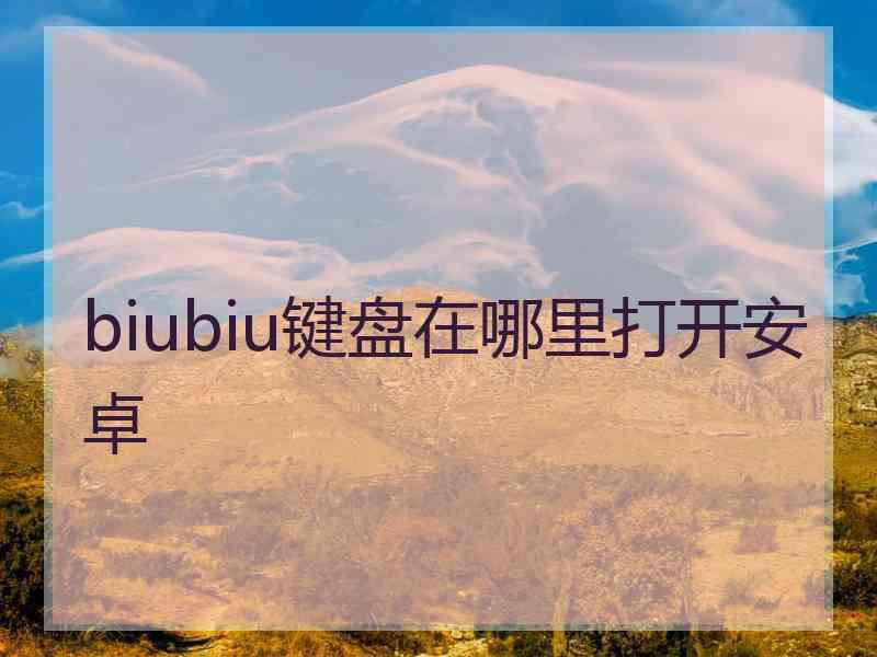 biubiu键盘在哪里打开安卓