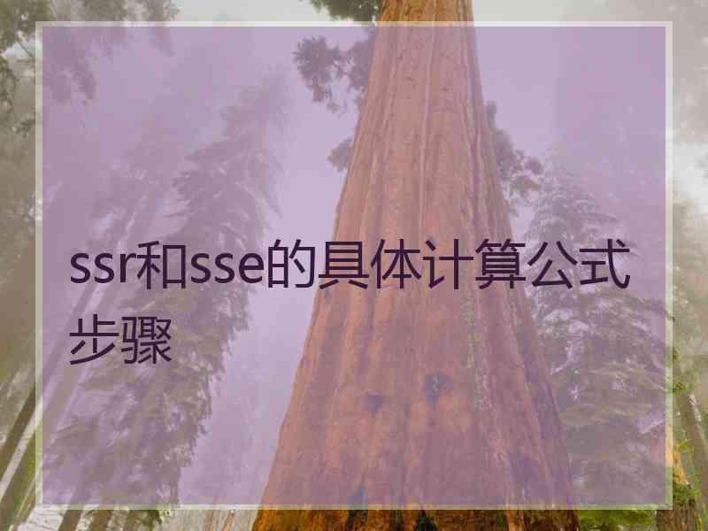 ssr和sse的具体计算公式步骤