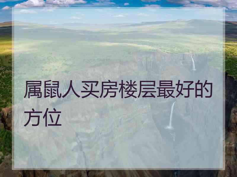 属鼠人买房楼层最好的方位