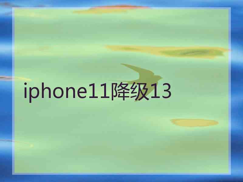 iphone11降级13