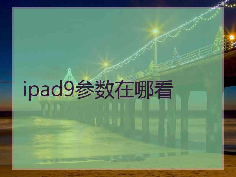 ipad9参数在哪看