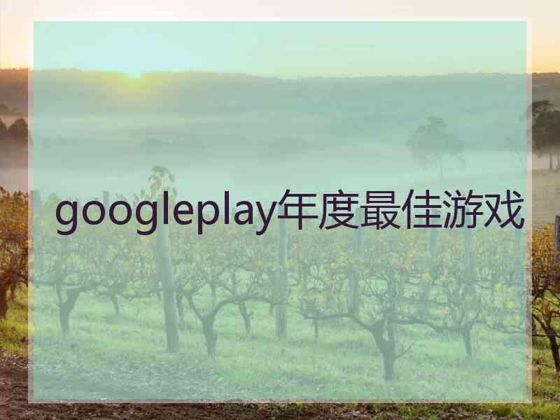 googleplay年度最佳游戏