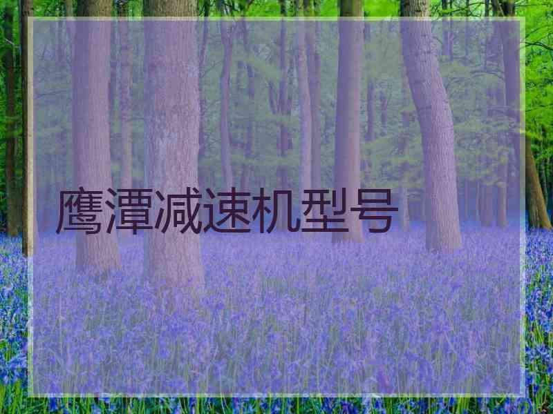 鹰潭减速机型号