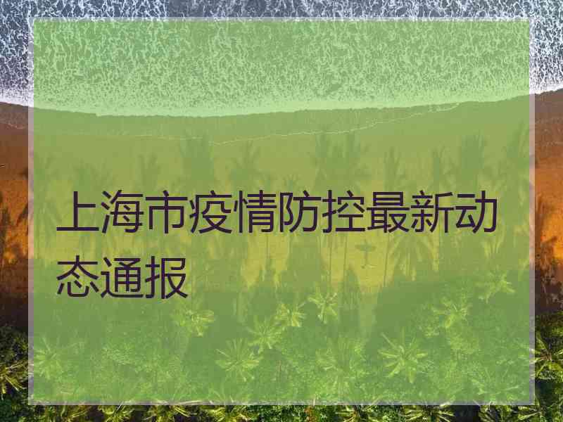 上海市疫情防控最新动态通报