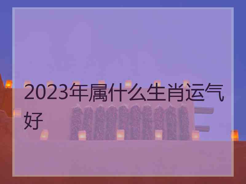 2023年属什么生肖运气好