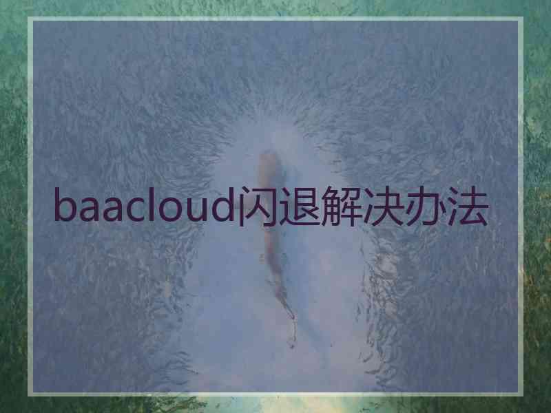 baacloud闪退解决办法