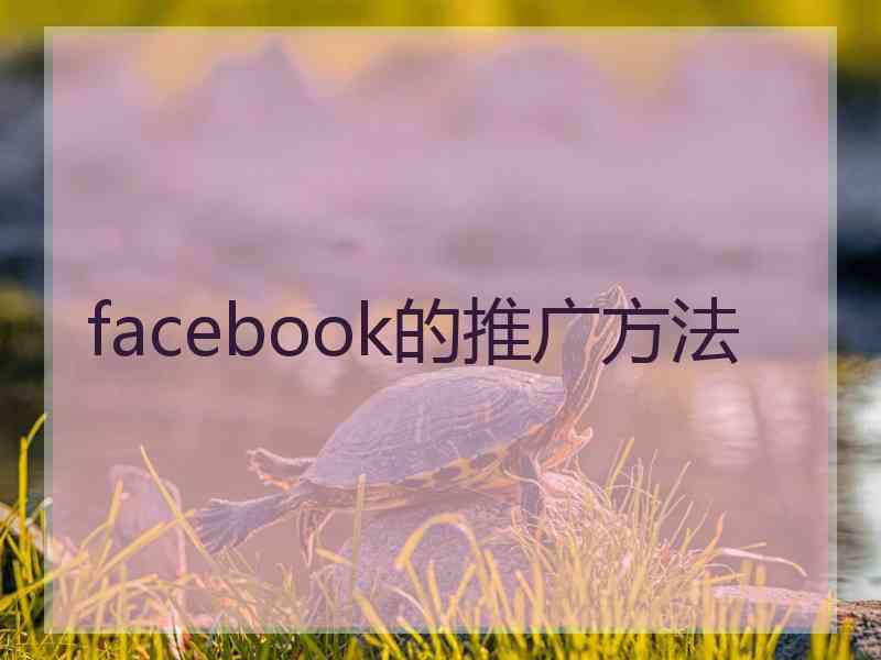 facebook的推广方法