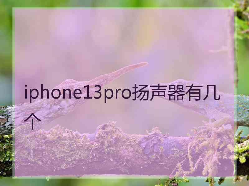 iphone13pro扬声器有几个