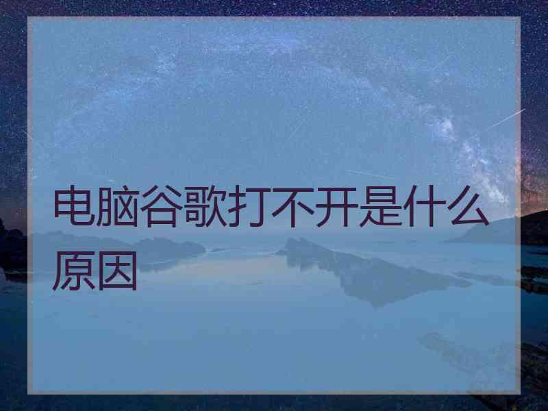 电脑谷歌打不开是什么原因