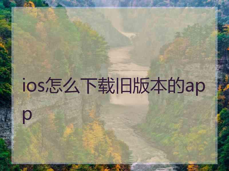 ios怎么下载旧版本的app