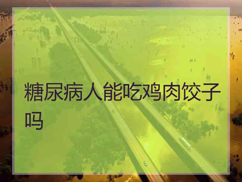 糖尿病人能吃鸡肉饺子吗