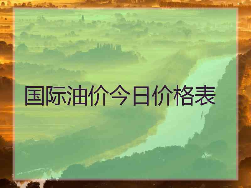 国际油价今日价格表