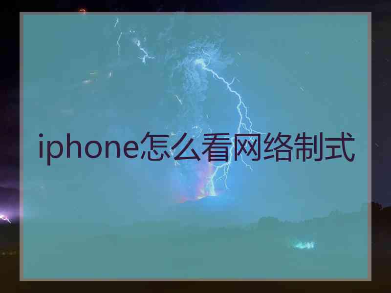 iphone怎么看网络制式