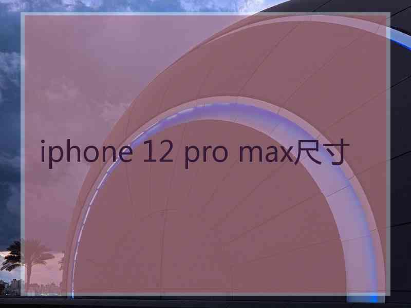 iphone 12 pro max尺寸