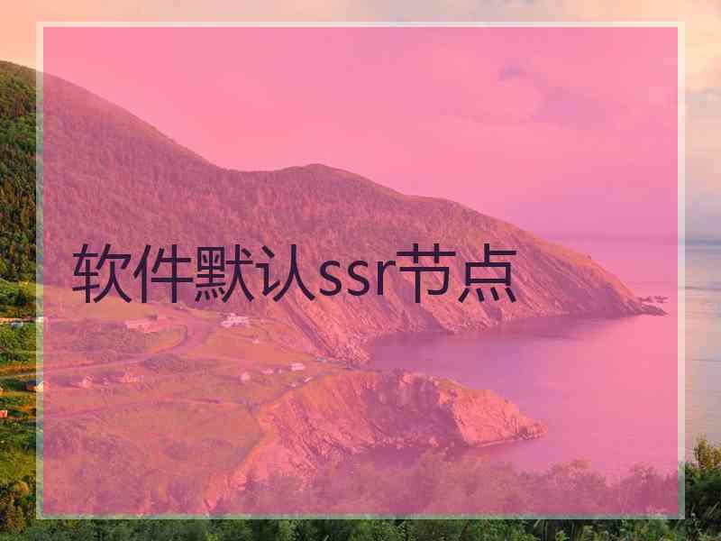 软件默认ssr节点