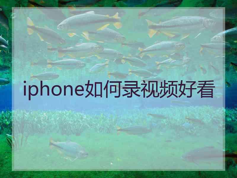 iphone如何录视频好看