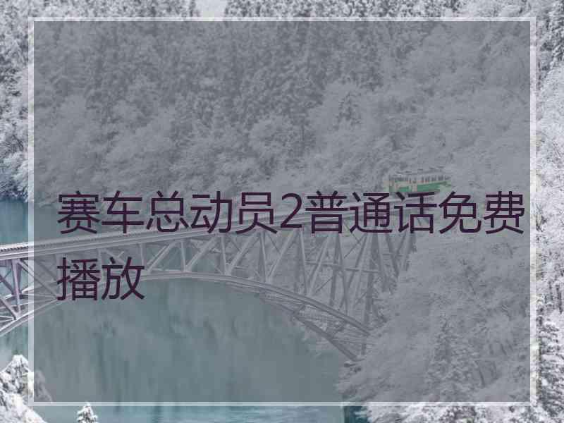 赛车总动员2普通话免费播放