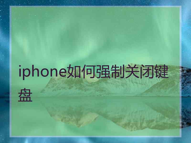 iphone如何强制关闭键盘