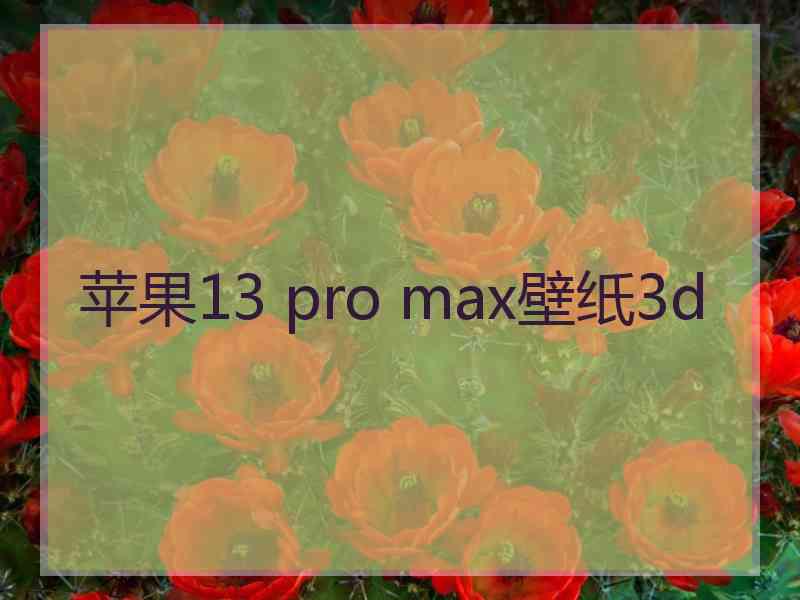 苹果13 pro max壁纸3d