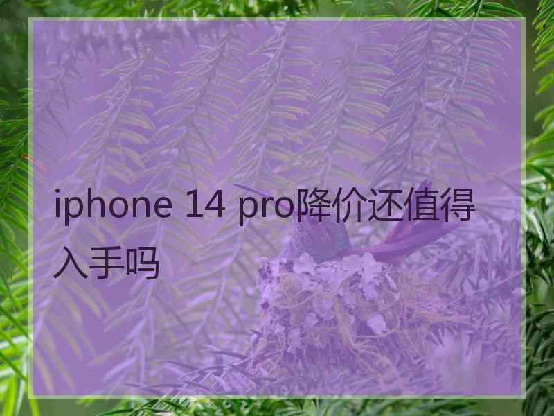 iphone 14 pro降价还值得入手吗