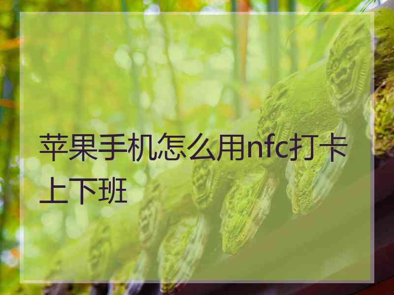 苹果手机怎么用nfc打卡上下班