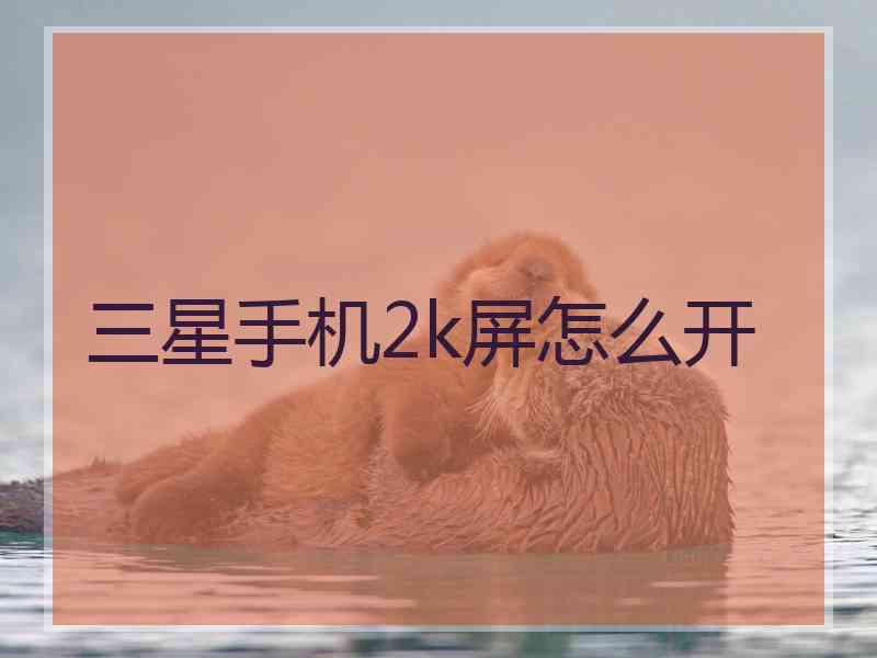 三星手机2k屏怎么开