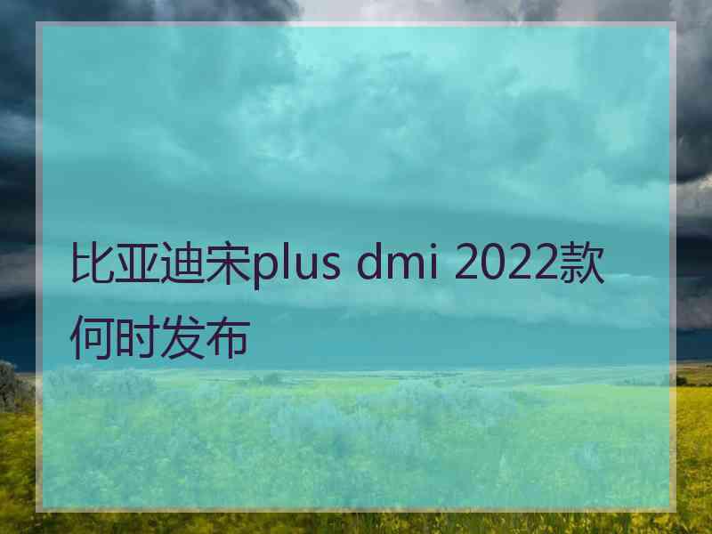 比亚迪宋plus dmi 2022款何时发布