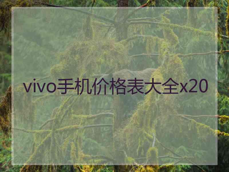 vivo手机价格表大全x20