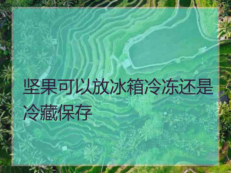 坚果可以放冰箱冷冻还是冷藏保存