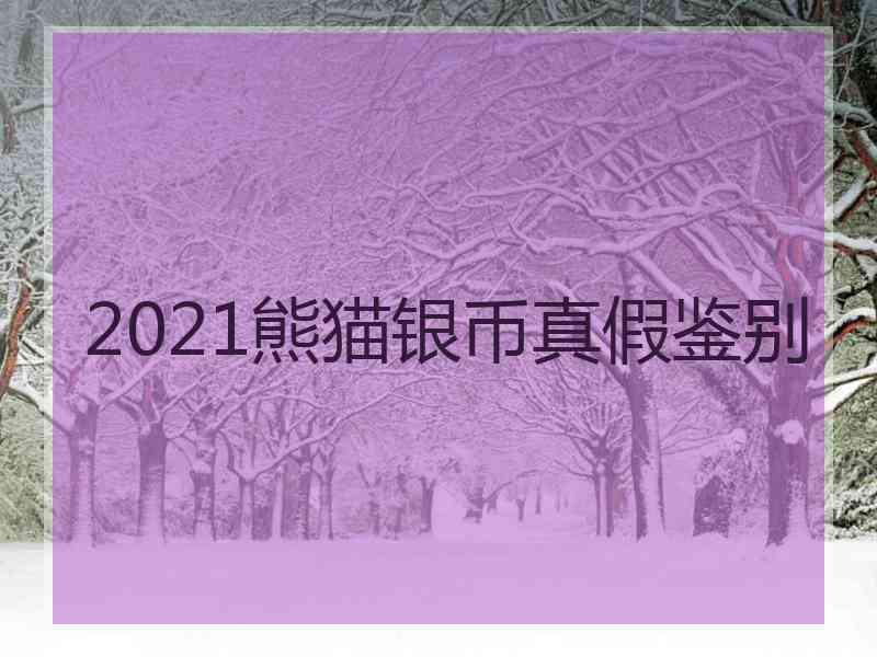 2021熊猫银币真假鉴别