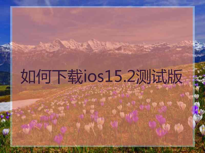 如何下载ios15.2测试版