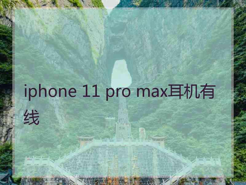 iphone 11 pro max耳机有线