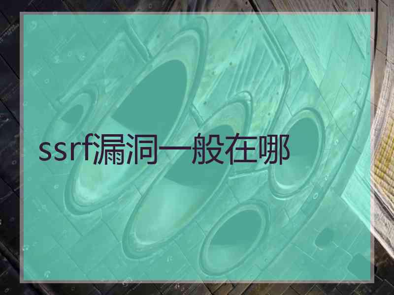 ssrf漏洞一般在哪