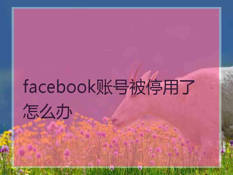 facebook账号被停用了怎么办