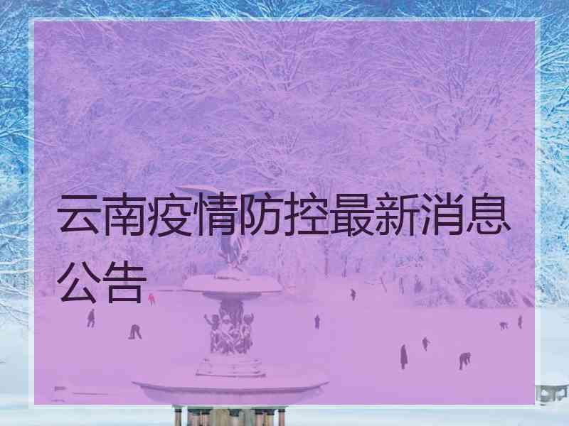 云南疫情防控最新消息公告