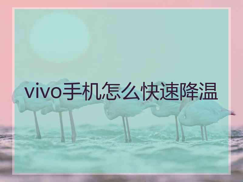 vivo手机怎么快速降温