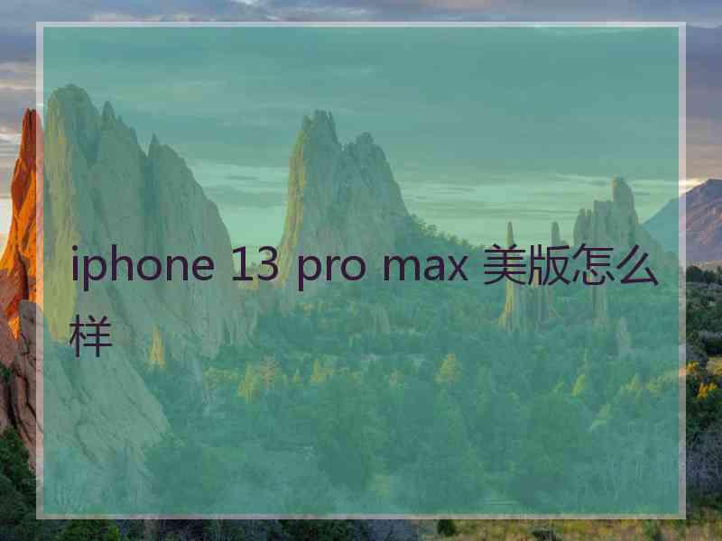 iphone 13 pro max 美版怎么样