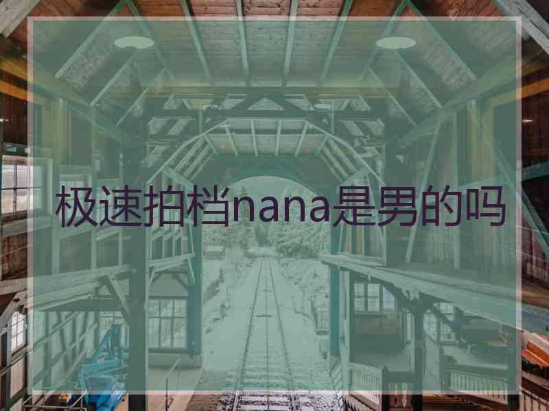 极速拍档nana是男的吗