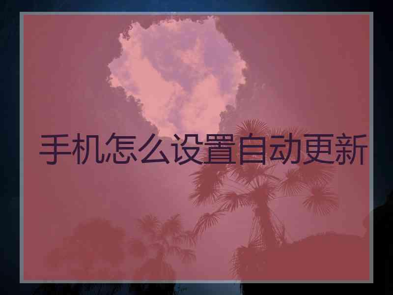 手机怎么设置自动更新