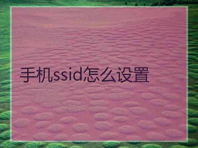 手机ssid怎么设置