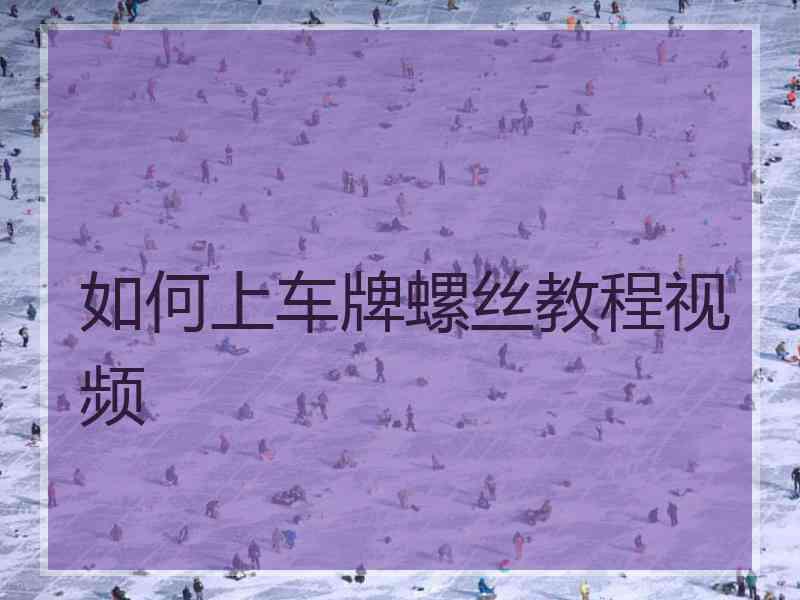 如何上车牌螺丝教程视频