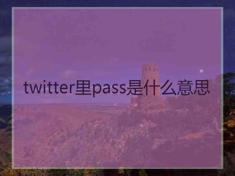 twitter里pass是什么意思