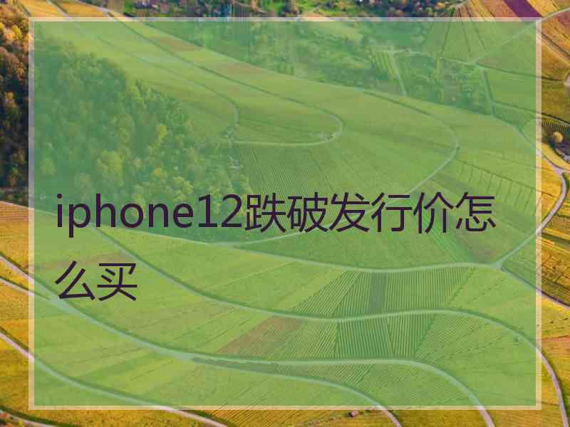 iphone12跌破发行价怎么买