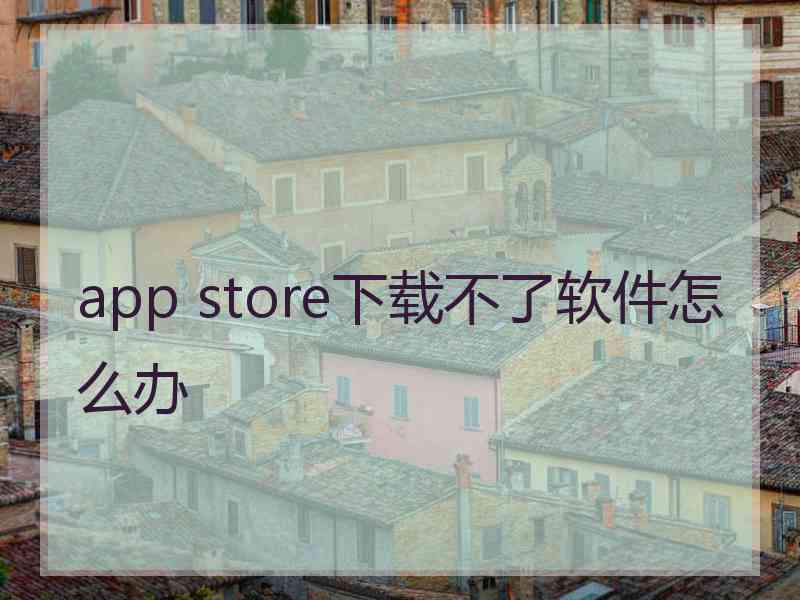 app store下载不了软件怎么办