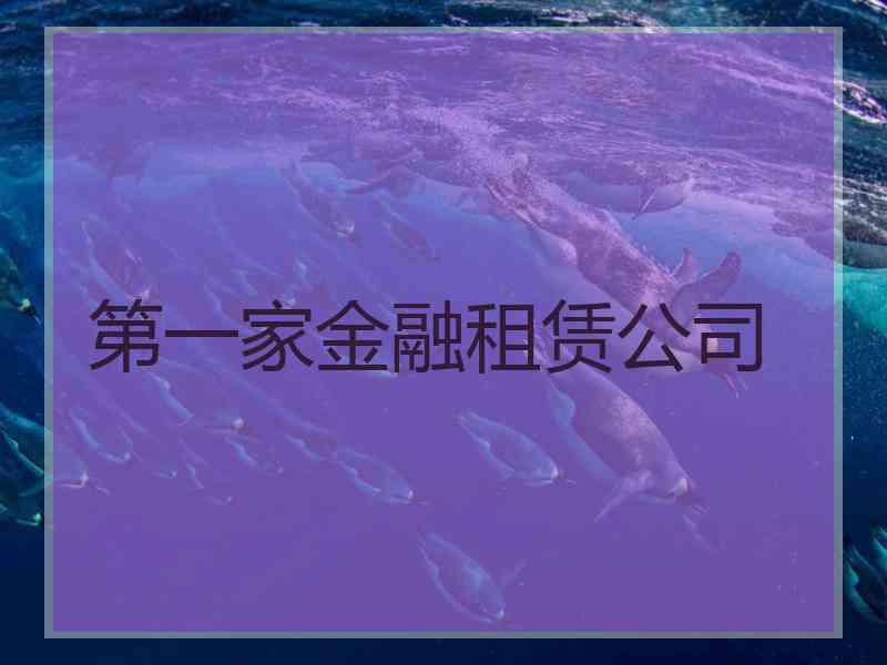 第一家金融租赁公司