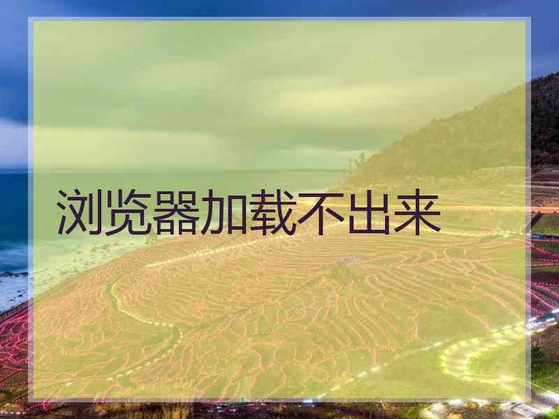 浏览器加载不出来