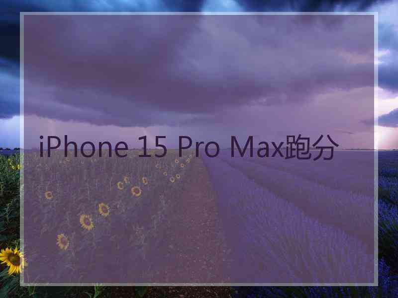 iPhone 15 Pro Max跑分