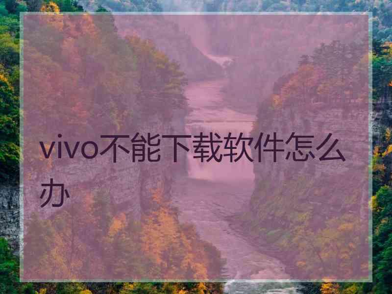 vivo不能下载软件怎么办